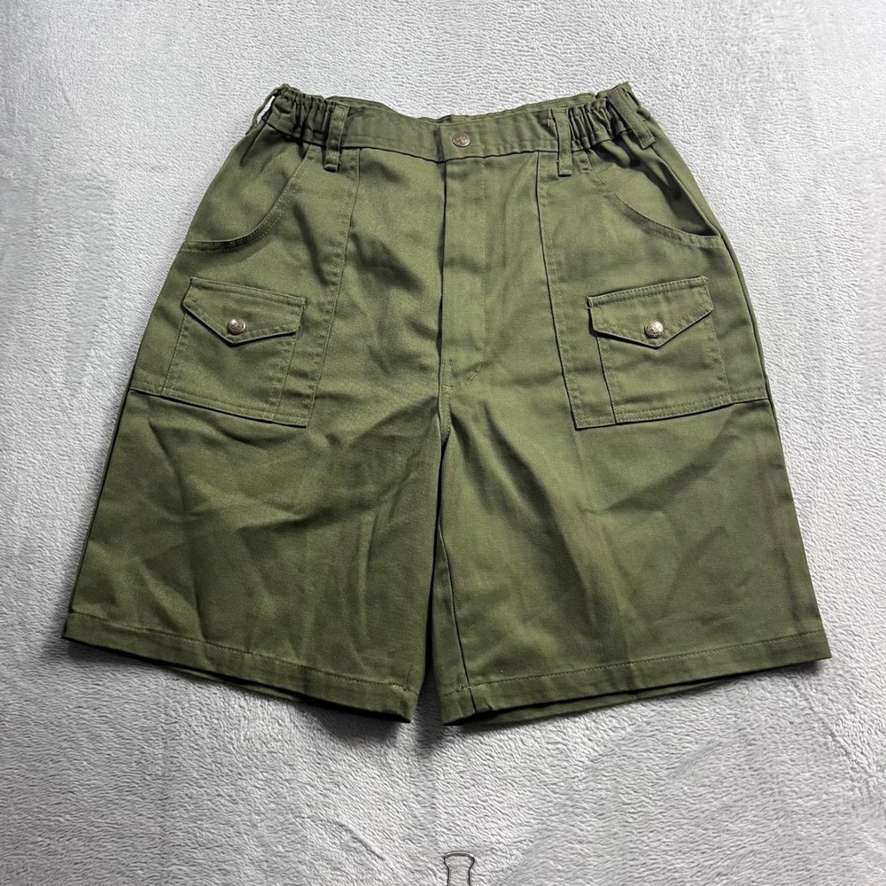 Boy Scouts of America Mens 30 Waist Olive Green Utility Cargo Shorts Outdoor